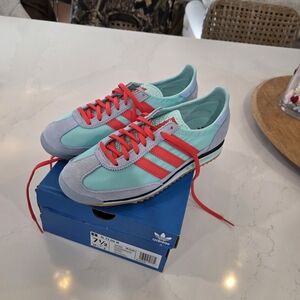 Adidas Teal and Red Sneakers